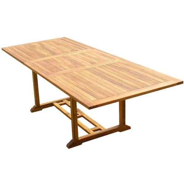Table rectangulaire en teck aspect huilé AEDAN L.180-240 P.100 cm