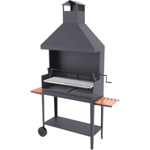Barbecue argentin bois et charbon FM BVE-104 100cm sur chariot