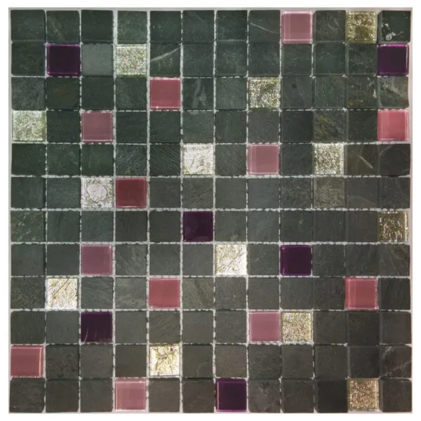 DISTRIMAT Carrelage mosaïque CONGO Noir/Lila 30x30 cm