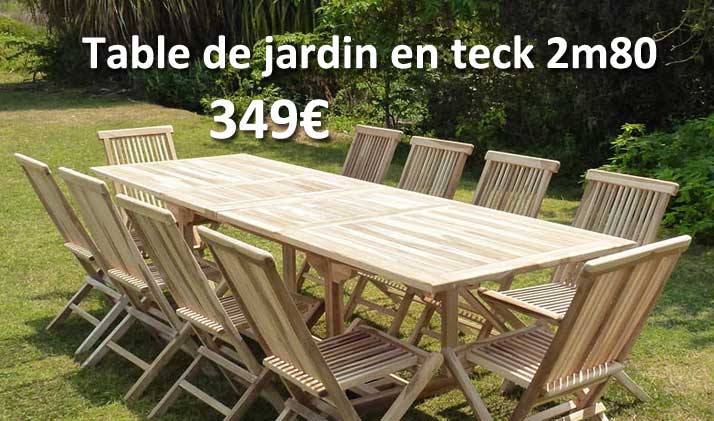 Salon de jardin en teck Batan avec 10 chaises