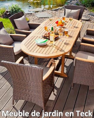 Meubles de jardin en teck