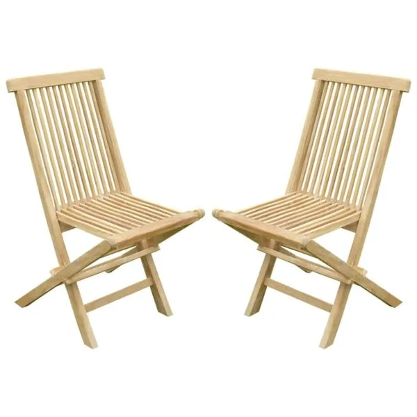 Lot de 2 chaises pliantes JENAE Teck Premium