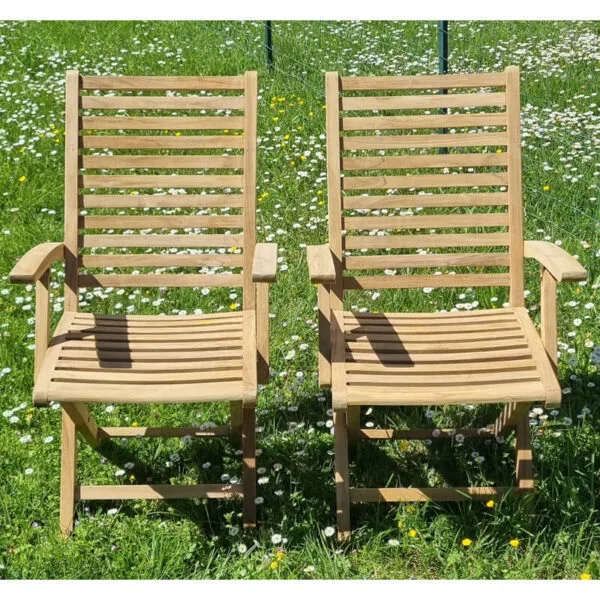 Lot de 2 fauteuils pliants BALEA Teck Premium – Image 2