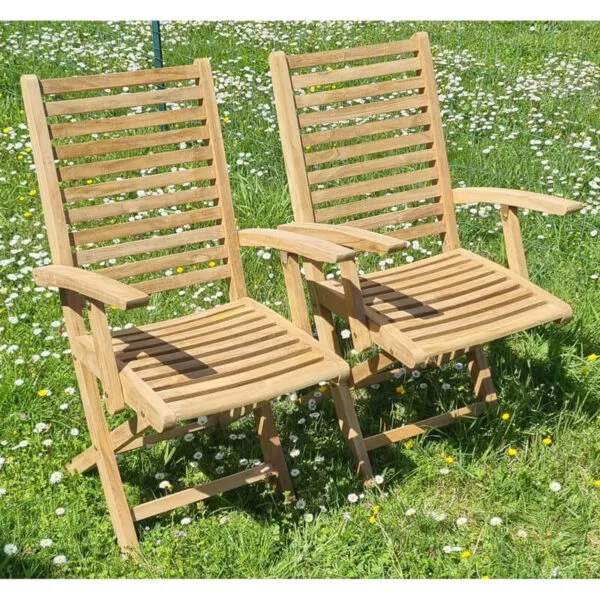 Lot de 2 fauteuils pliants BALEA Teck Premium – Image 3