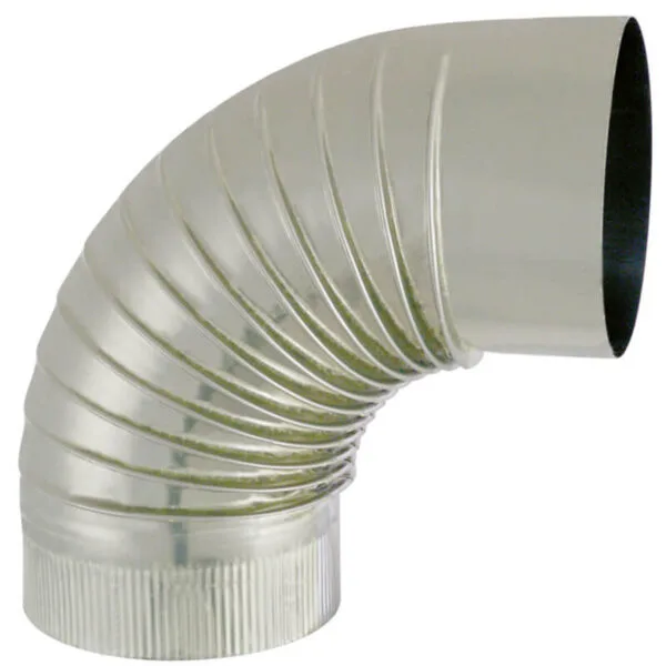 JONCOUX Tuyau TYRAL INOX  304 - Diam. 130 - Coude plissé E 90°
