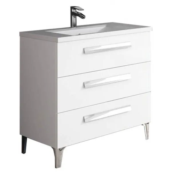 Meuble de salle de bain LINARES 80 cm Blanc brillant