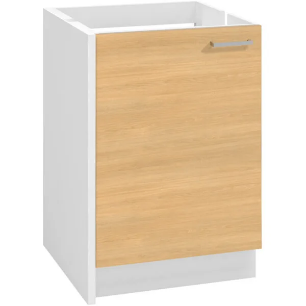 MODERNA Meuble bas ONELIA 60 cm mélaminé 16mm CHÊNE S 1 porte, 1 étagère