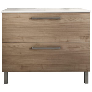 Meuble de salle de bain 100cm STAY TWO CLASSIC bois clair - Vasque en céramique