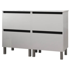 Meuble de salle de bain 120cm STAY TWO EDGE blanc brillant - Vasque en céramique