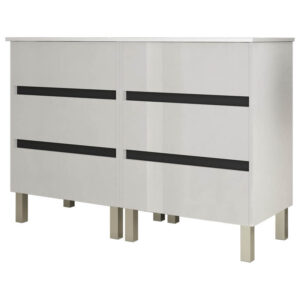 Meuble de salle de bain 120cm STAY THREE EDGE blanc brillant - Vasque en céramique