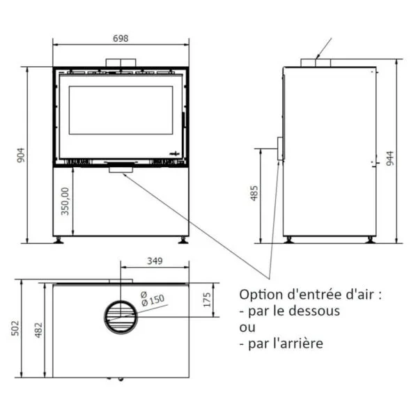 FERLUX Poêle à bois ENYA 49 6,4kW sur range bûche – Image 2