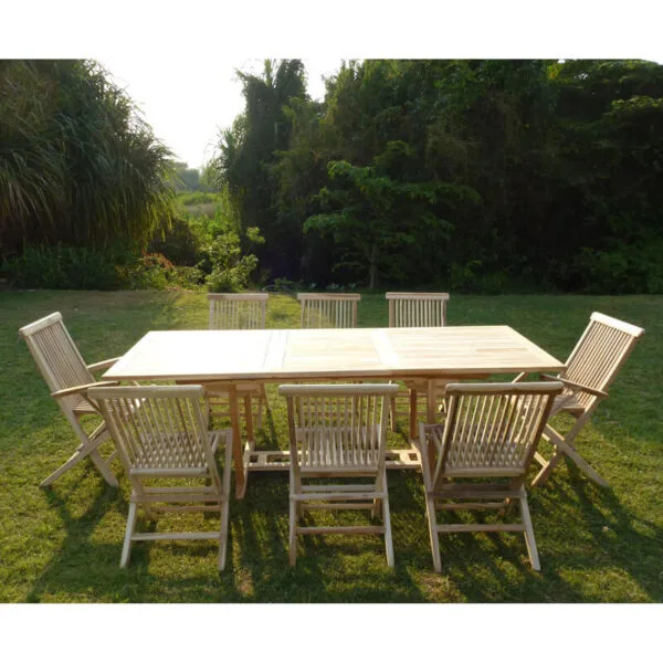 Ensemble salon de jardin en teck AMARA 6 chaises 2 fauteuils – Image 4