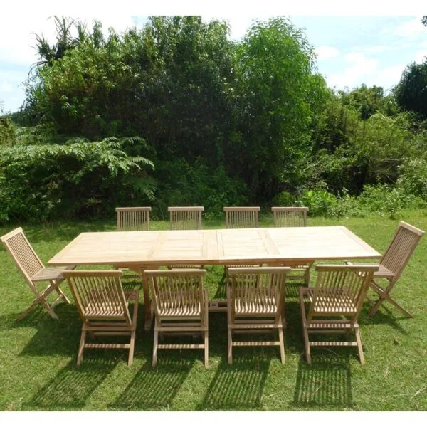 Ensemble de jardin en teck premium KIRANG 10 chaises JENAE – Image 3