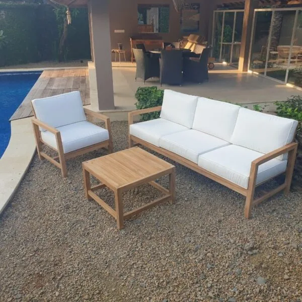 Salon bas de jardin en teck premium NINATI 4 places – Image 2