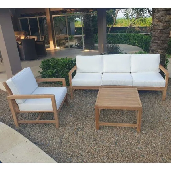 Salon bas de jardin en teck premium NINATI 4 places – Image 3