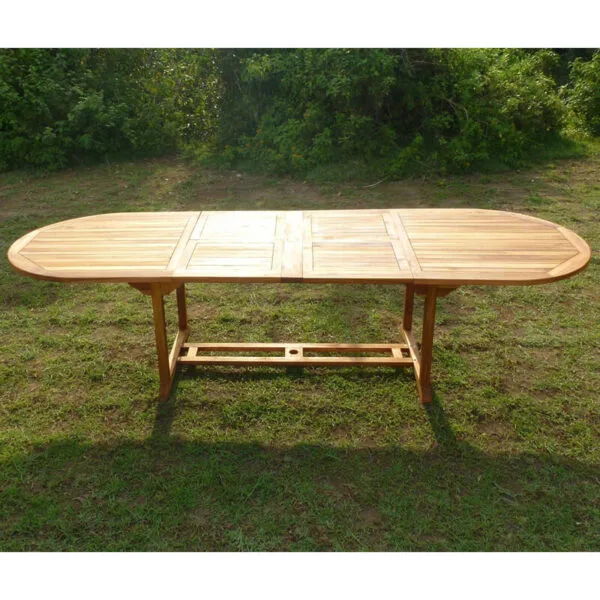 Table ovale en teck aspect huilé HAASI L.200-300 P.100 cm – Image 3